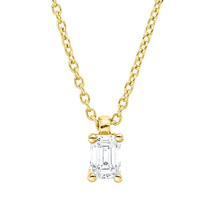 Solitaire Collier aus 750 Gelbgold Diamant 0.2ct
