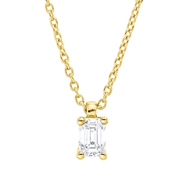 Solitaire Collier aus 750 Gelbgold Diamant 0.2ct