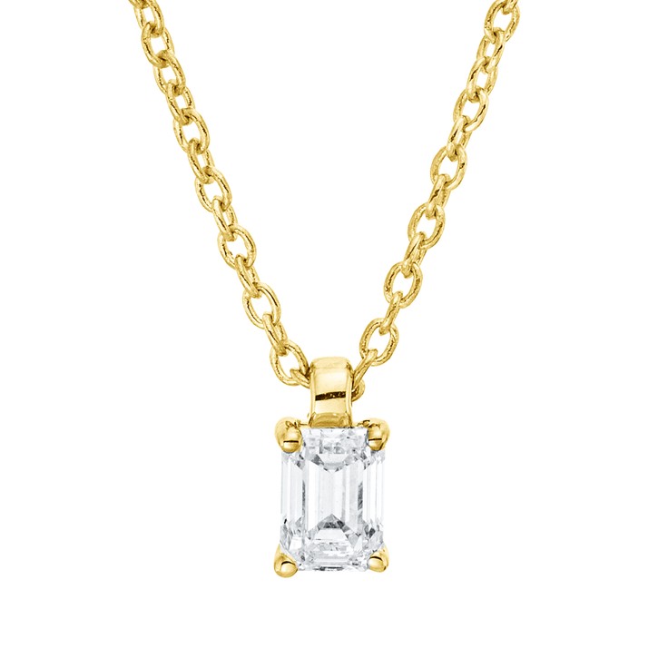Solitaire Collier aus 750 Gelbgold Diamant 0.16ct