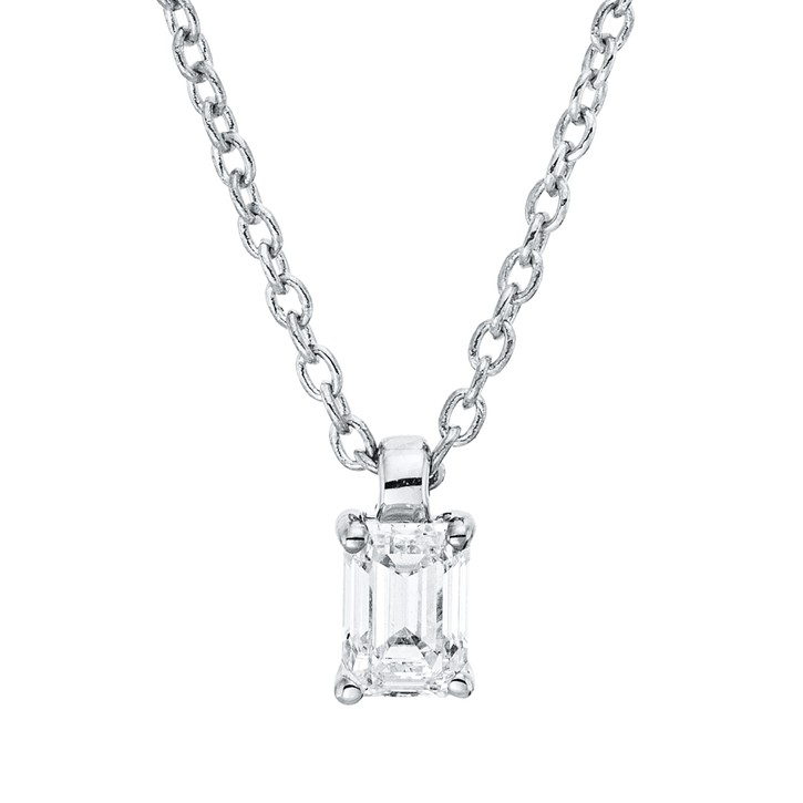 Solitaire Collier aus 750 Weißgold Diamant 0.16ct