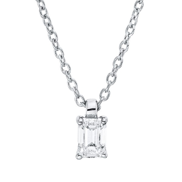 Solitaire Collier aus 750 Weißgold Diamant 0.16ct