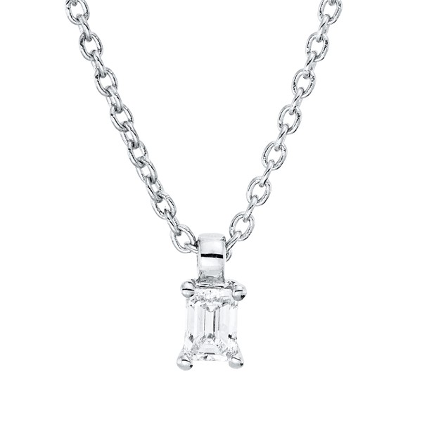 Solitaire Collier aus 750 Weißgold Diamant 0.1ct