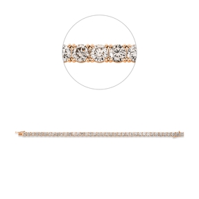 Armband aus 750 Gold Rotgold 39 Brillanten 11,83ct braun-SI B:4,4mm L:17cm