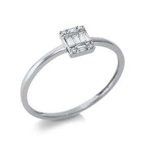 Ring aus 750 Gold Weißgold 9 Diamanten 0,1ct B:5,4mm Ring aus 750 Gold Weißgold 9 Diamanten 0,1ct B:5,4mm
