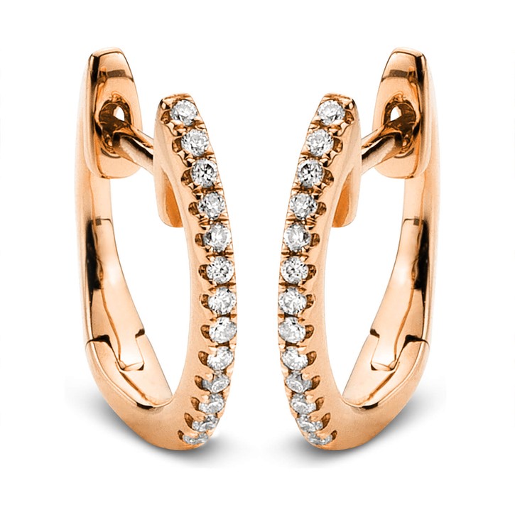 Creolen aus 750 Rotgold 26 Brillanten 0.07ct