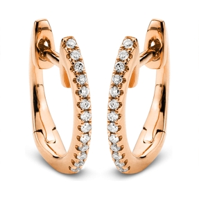 Creolen aus 750 Gold Rotgold 26 Brillanten 0,07ct TW-SI 10,5x1,2mm Creolen aus 750 Gold Rotgold 26 Brillanten 0,07ct TW-SI 10,5x1,2mm