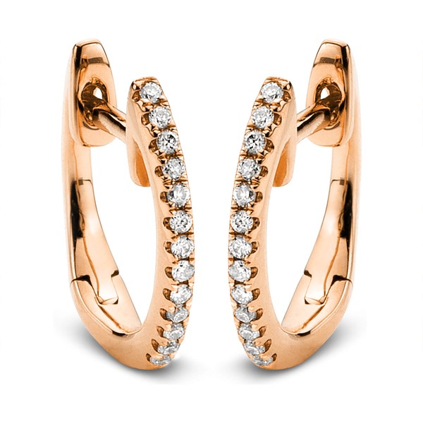 Creolen aus 750 Rotgold 26 Brillanten 0.07ct
