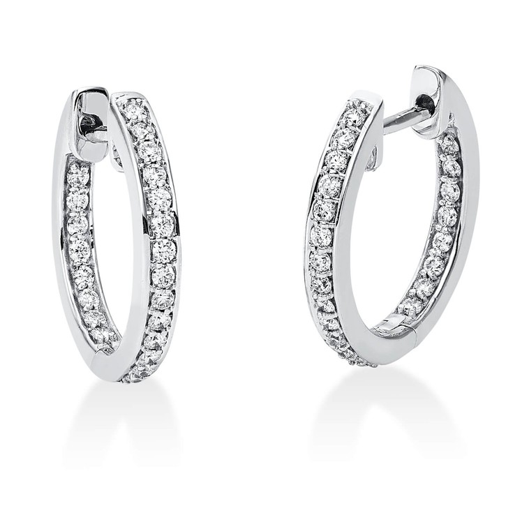 Creolen aus 750 Weißgold 44 Brillanten 0.28ct