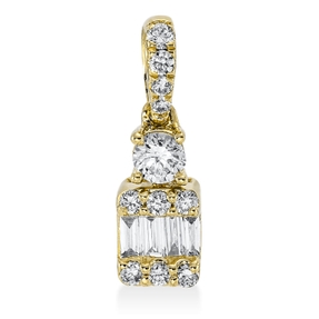 Anhänger aus 750 Gold Gelbgold 15 Diamanten 0,31ct TW-SI 14,5x4,5mm mit Öse Anhänger aus 750 Gold Gelbgold 15 Diamanten 0,31ct TW-SI 14,5x4,5mm mit Öse