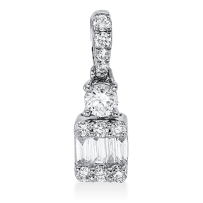 Anhänger aus 750 Gold Weißgold 15 Diamanten 0,29ct TW-SI 14,5x4,5mm mit Öse