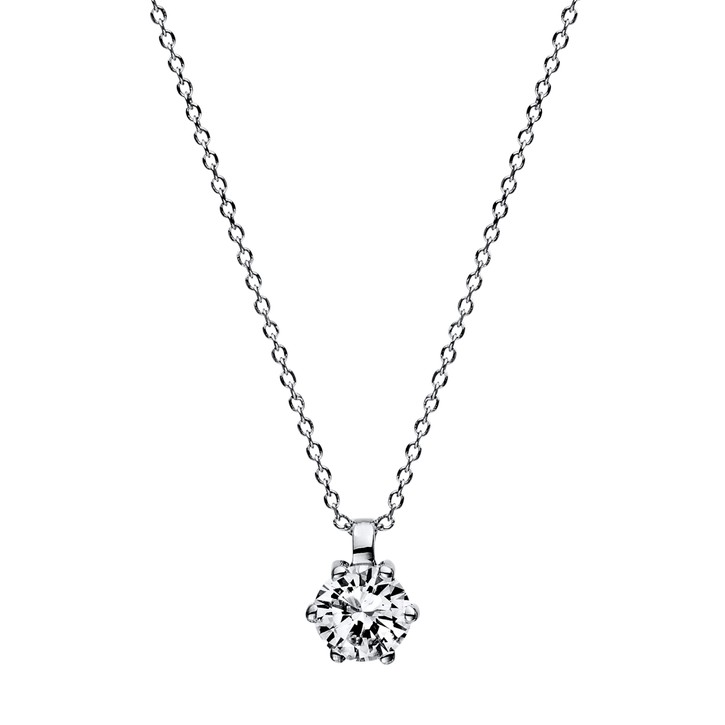 Solitaire Collier aus 585 Weißgold 1 Brillant 0.25ct