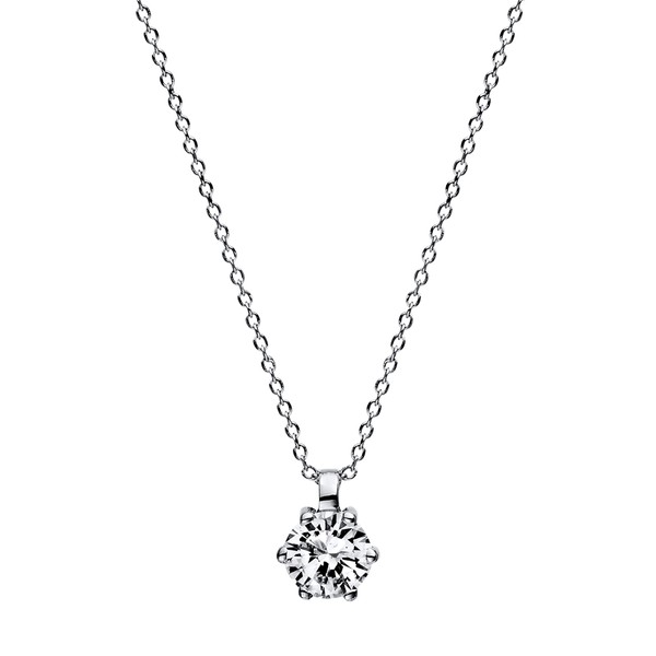 Solitaire Collier aus 585 Weißgold 1 Brillant 0.25ct