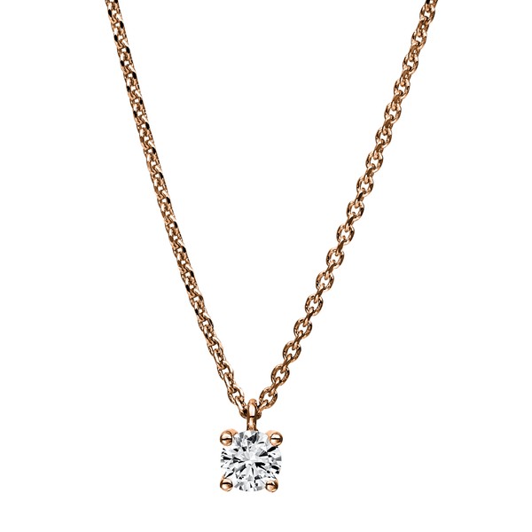 Solitaire Collier aus 585 Rotgold 1 Brillant 0.2ct