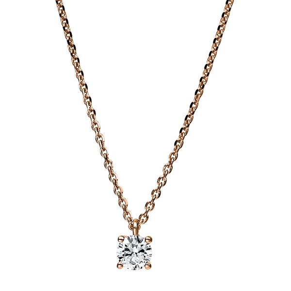 Solitaire Collier aus 585 Rotgold 1 Brillant 0.25ct