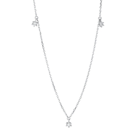 Collier aus 750 Gold Weißgold 3 Brillanten 0,1ct TW-SI L:42cm Collier aus 750 Gold Weißgold 3 Brillanten 0,1ct TW-SI L:42cm