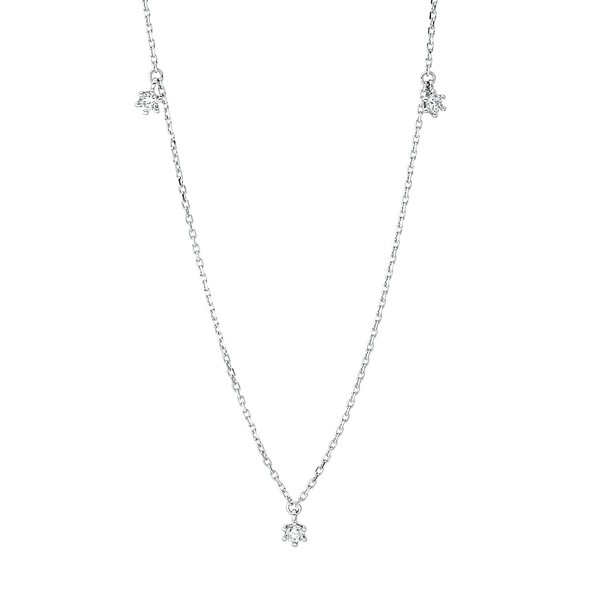 Collier aus 750 Weißgold 3 Brillanten 0.1ct