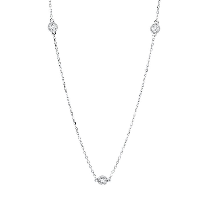 Collier aus 750 Weißgold 3 Brillanten 0.1ct