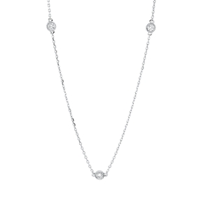 Collier aus 750 Gold Weißgold 3 Brillanten 0,1ct TW-SI L:42cm Collier aus 750 Gold Weißgold 3 Brillanten 0,1ct TW-SI L:42cm