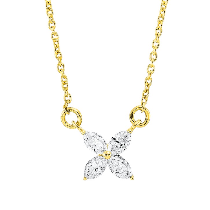 Collier aus 750 Gelbgold 4 Diamanten 0.3ct