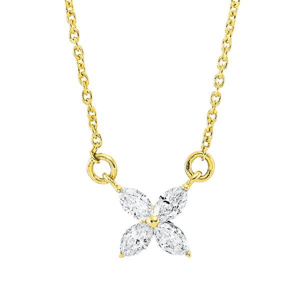 Collier aus 750 Gelbgold 4 Diamanten 0.3ct