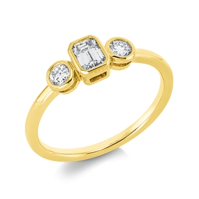 Ring aus 750 Gold Gelbgold 3 Diamanten 0,45ct TW-SI B:5,4mm Ring aus 750 Gold Gelbgold 3 Diamanten 0,45ct TW-SI B:5,4mm