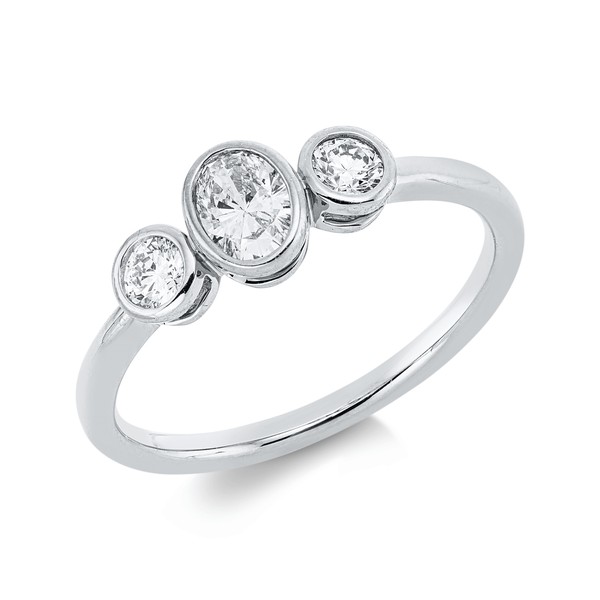 Ring aus 750 Weißgold 3 Brillanten 0.45ct