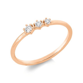 Ring aus 750 Gold Rotgold 3 Brillanten 0,1ct TW-SI B:3,3mm