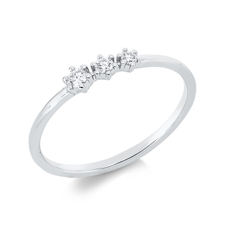 Ring aus 750 Weißgold 3 Brillanten 0.1ct