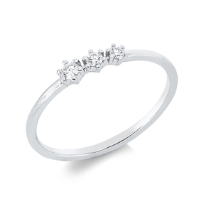 Ring aus 750 Gold Weißgold 3 Brillanten 0,1ct TW-SI B:3,3mm Ring aus 750 Gold Weißgold 3 Brillanten 0,1ct TW-SI B:3,3mm