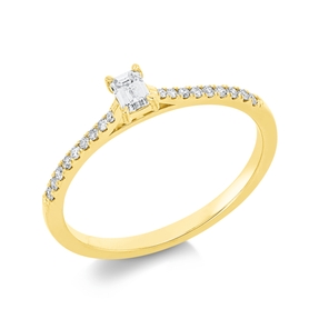 Ring aus 750 Gold Gelbgold 19 Diamanten 0,23ct TW-SI B:4mm 4er-Krappe Ring aus 750 Gold Gelbgold 19 Diamanten 0,23ct TW-SI B:4mm 4er-Krappe