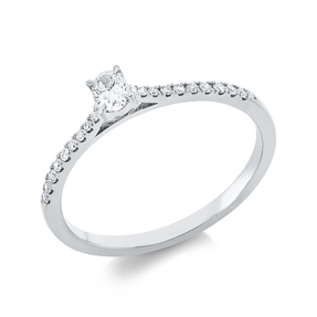Ring aus 750 Gold Weißgold 19 Diamanten 0,23ct TW-SI B:3,8mm 4er-Krappe Ring aus 750 Gold Weißgold 19 Diamanten 0,23ct TW-SI B:3,8mm 4er-Krappe