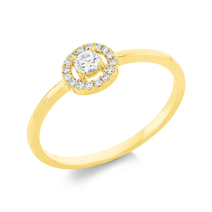 Ring aus 750 Gelbgold 17 Brillanten 0.16ct