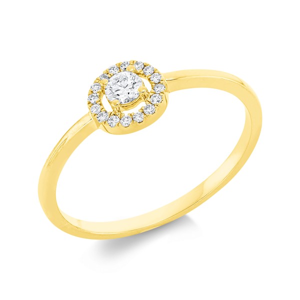 Ring aus 750 Gelbgold 17 Brillanten 0.16ct