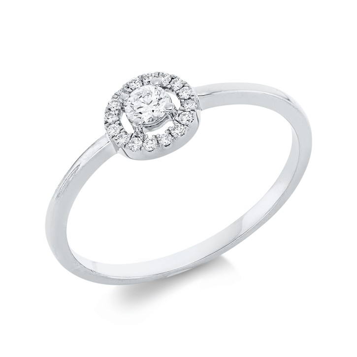 Ring aus 750 Weißgold 17 Brillanten 0.16ct