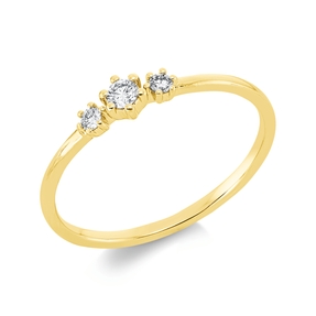 Ring aus 750 Gold Gelbgold 3 Brillanten 0,1ct TW-SI B:3,6mm Ring aus 750 Gold Gelbgold 3 Brillanten 0,1ct TW-SI B:3,6mm