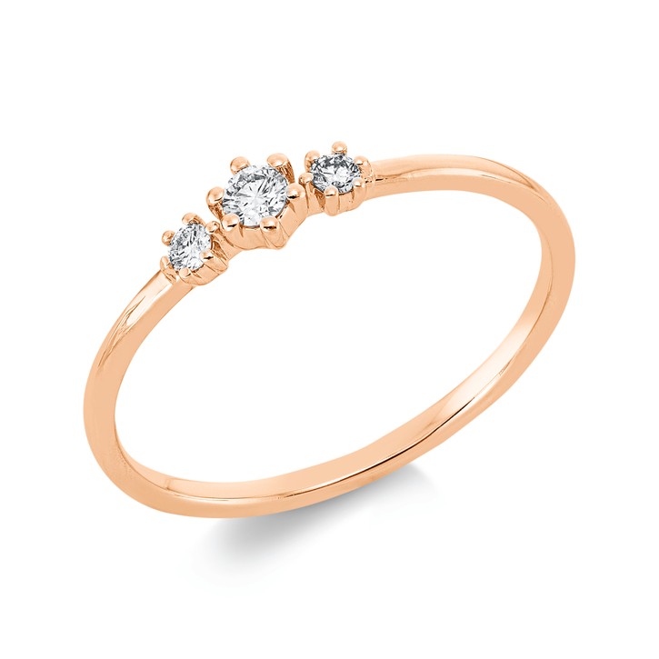 Ring aus 750 Rotgold 3 Brillanten 0.1ct