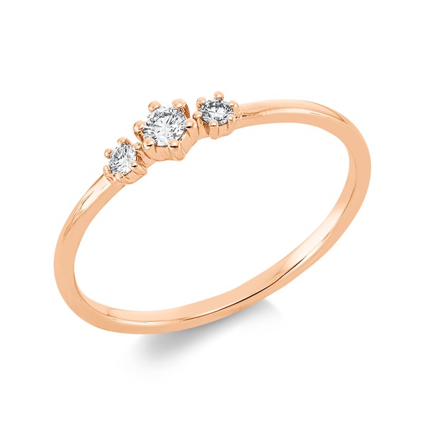 Ring aus 750 Rotgold 3 Brillanten 0.1ct