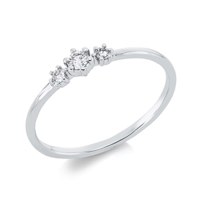 Ring aus 750 Gold Weißgold 3 Brillanten 0,1ct TW-SI B:3,6mm Ring aus 750 Gold Weißgold 3 Brillanten 0,1ct TW-SI B:3,6mm