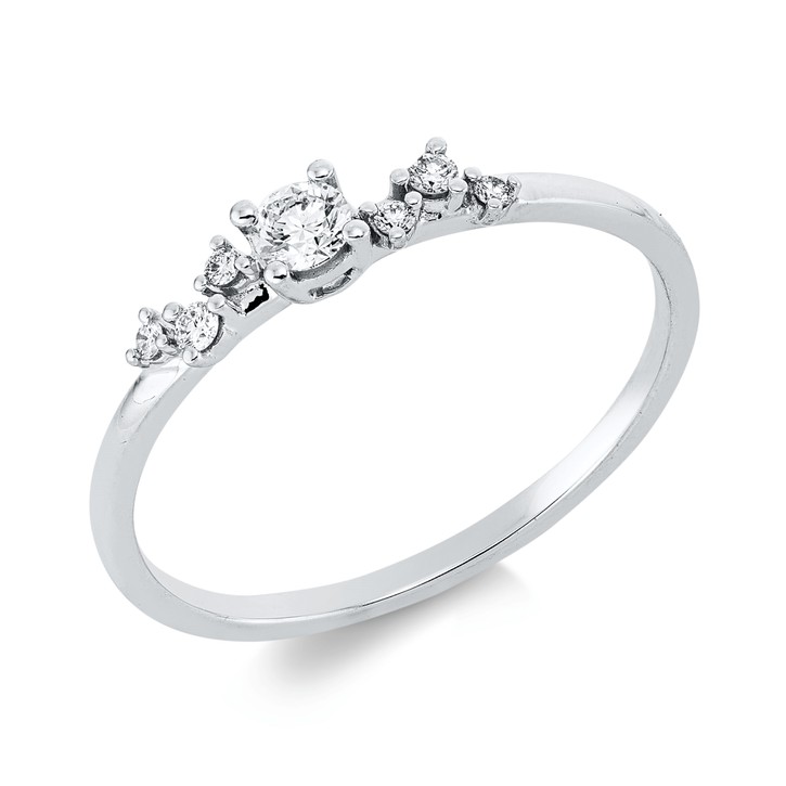 Ring aus 750 Weißgold 7 Brillanten 0.15ct
