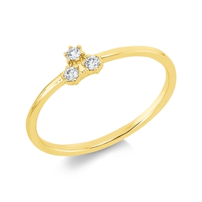 Ring aus 750 Gold Gelbgold 6 Brillanten 0,07ct TW-SI B:4,8mm