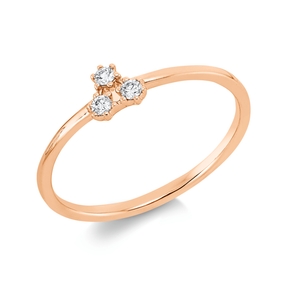 Ring aus 750 Gold Rotgold 3 Brillanten 0,07ct TW-SI B:4,8mm Ring aus 750 Gold Rotgold 3 Brillanten 0,07ct TW-SI B:4,8mm