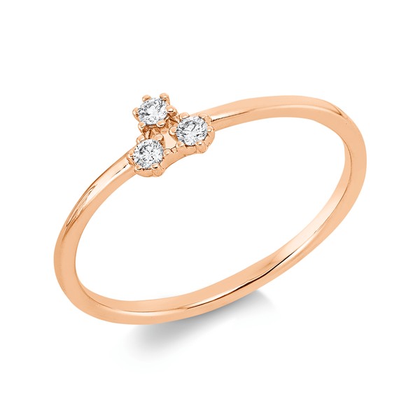 Ring aus 750 Rotgold 3 Brillanten 0.07ct