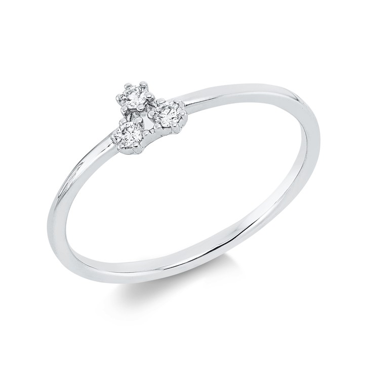 Ring aus 750 Weißgold 3 Brillanten 0.07ct