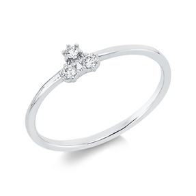 Ring aus 750 Gold Weißgold 3 Brillanten 0,07ct TW-SI B:4,8mm