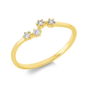 Ring aus 750 Gold Gelbgold 4 Brillanten 0,09ct TW-SI B:4,6mm