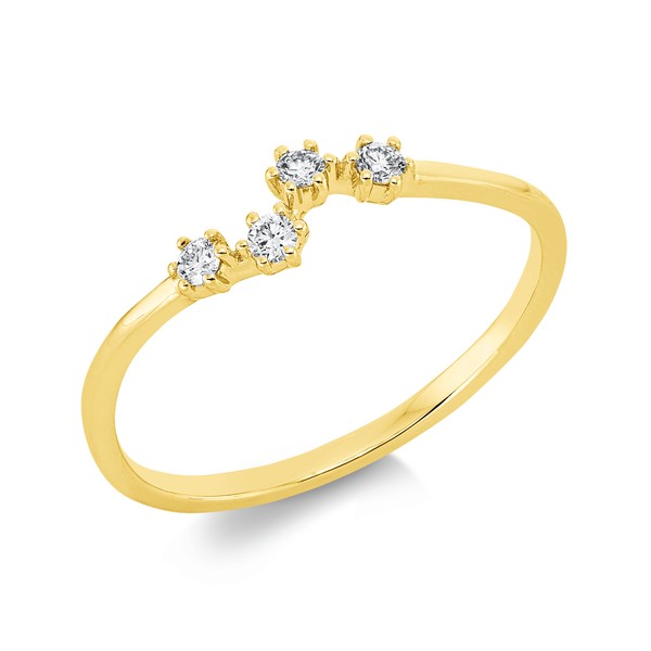 Ring aus 750 Gelbgold 4 Brillanten 0.09ct