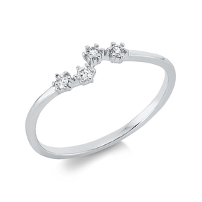 Ring aus 750 Gold Weißgold 4 Brillanten 0,09ct TW-SI B:4,6mm Ring aus 750 Gold Weißgold 4 Brillanten 0,09ct TW-SI B:4,6mm