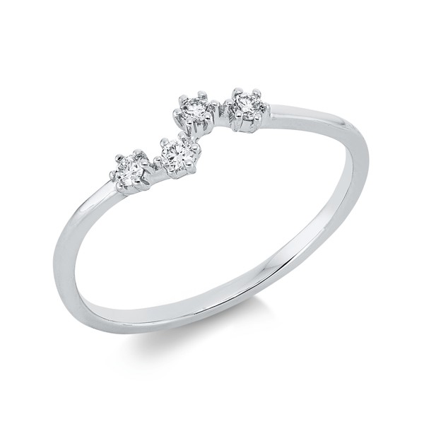 Ring aus 750 Weißgold 4 Brillanten 0.09ct