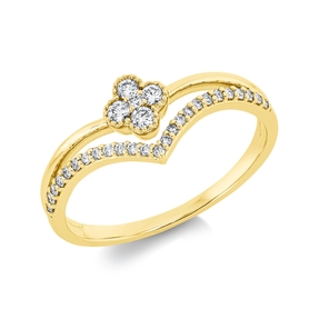 Ring aus 750 Gold Gelbgold 30 Diamanten 0,2ct TW-SI B:7,5mm Ring aus 750 Gold Gelbgold 30 Diamanten 0,2ct TW-SI B:7,5mm