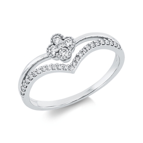 Ring aus 750 Gold Weißgold 30 Diamanten 0,2ct TW-SI B:7,5mm Ring aus 750 Gold Weißgold 30 Diamanten 0,2ct TW-SI B:7,5mm